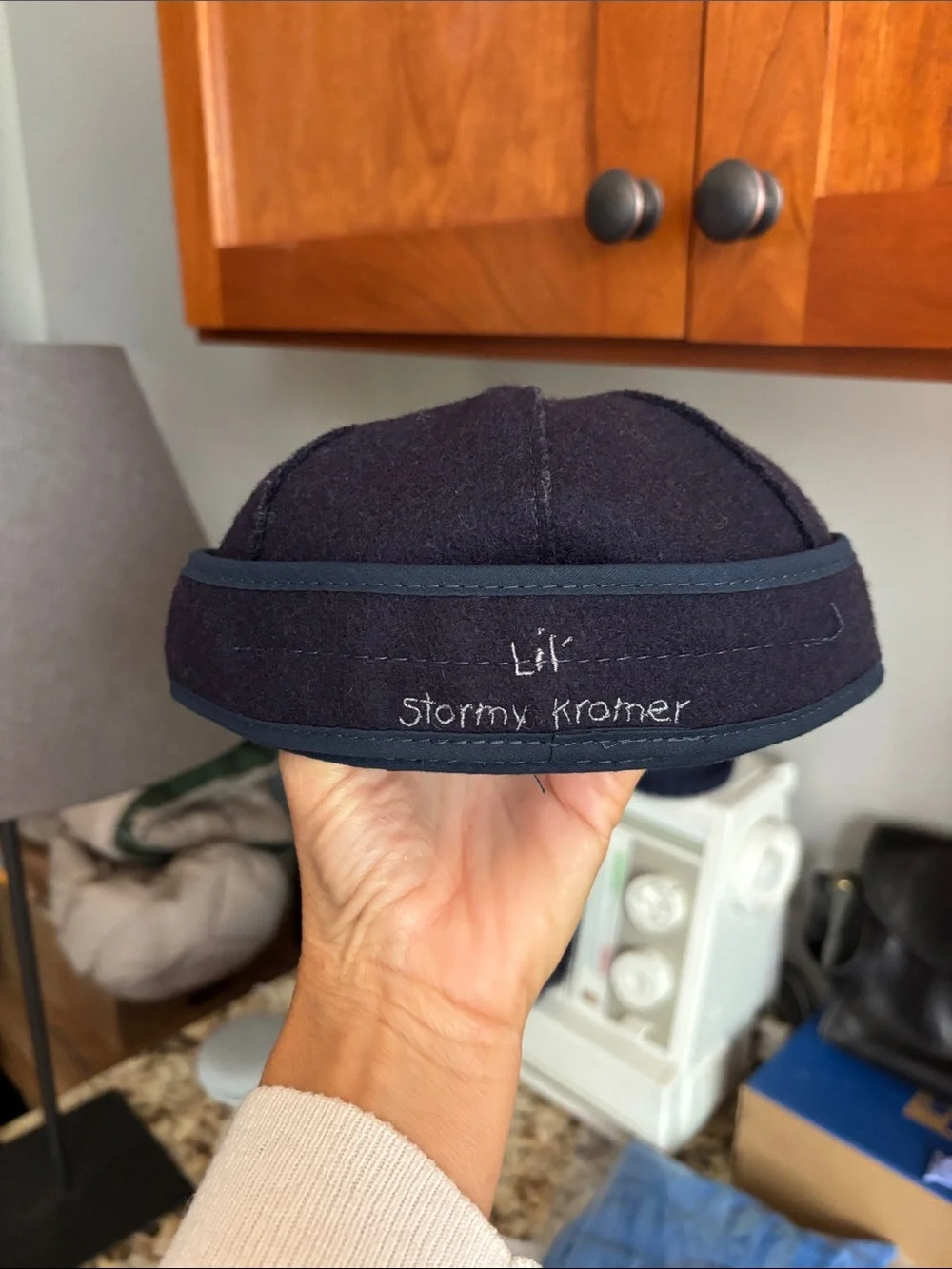 Lil Stormy Kramer Navy Toddler Hat Wool/Cotton Hat Size Large Child